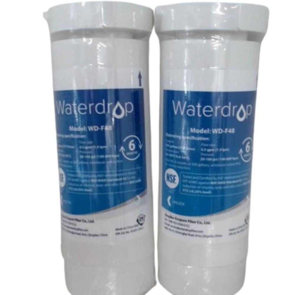 Waterdrop XWF Replacement for WD-F48 XWF Refrigerator Water Filter 2 Pack